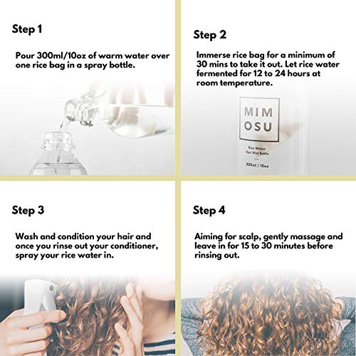 Natural Hair Growth Conditioner Diy Kit Fermented Rice Water For Hair Growth Tea Bags With Continuous Spray Bottle Package,Organic Deep Conditioner For Damaged, Dry, Frizzy Hair,Curly Hair #TOP6