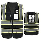 AYKRM 11 colors available Customize Logo safety vest black High Visibility Reflective Safety Vest fo
