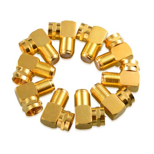 Cable Matters 10-Pack Gold Plated Right Angle F-Type Coaxial RG6 Adapter
