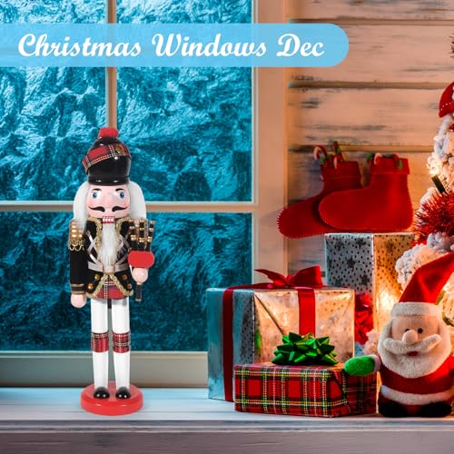 MicoSim Christmas Nutcracker Decor,12\" Wooden Nutcracker Decorations,Collects Nutcracker Ornament for Festival Party Outdoor Xmas Gifts (Black Bagpipe) - Thumbnail 7