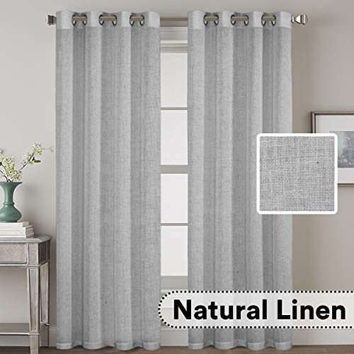 H.VERSAILTEX 2 Pack Ultra Luxurious Solid High Woven Linen Elegant Curtains Nickel Grommet