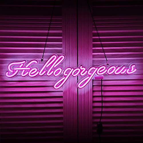 Hello Gorgeous LED Neon Sign Art Wall Lights for Beer Bar Club Bedroom Windows Glass Hotel Pub Cafe Wedding Birthday Party Gifts_Pink