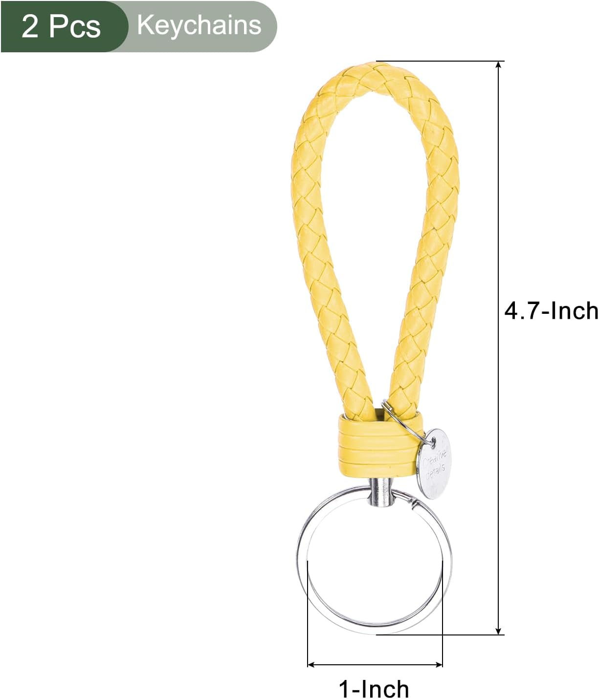 YOKIVE Braided Leather Keychains, Home PU Keys Ring Woven Decorating