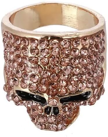 Chino Antrax Gold Plated Skull Ring Cubic Zirconia Sinaloa Cartel