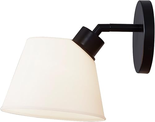 Miniatura 2 de Envoy - Aplique de pared con 1 luz, color negro mate, pantalla de cristal ópalo