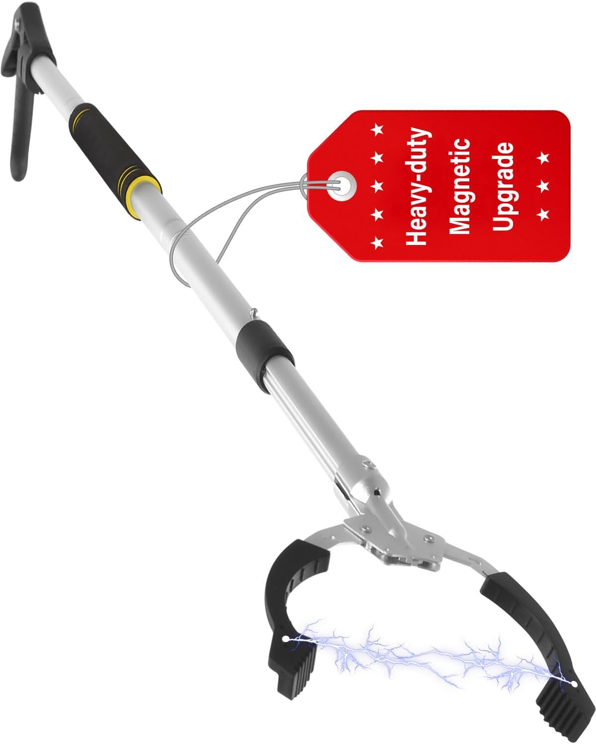 Grabber Reacher Tool with Magnetic Tip, 53" Reacher Grabber Tool Aluminum with 6" JJaw Opening Trash Picker Upper for Home Garden Garage Yard Outdoor & Daily Use