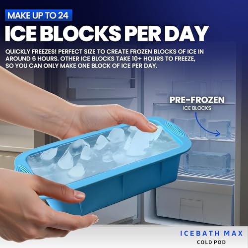 Cold Plunge Tub - Essential Bundle inludes 4X Ice Blocks: Extra Large Ice Block for Ice Bath, 4 Pack Big Ice Cube Blocks, Silicone Ice Bath Accessories for Cold Plunge