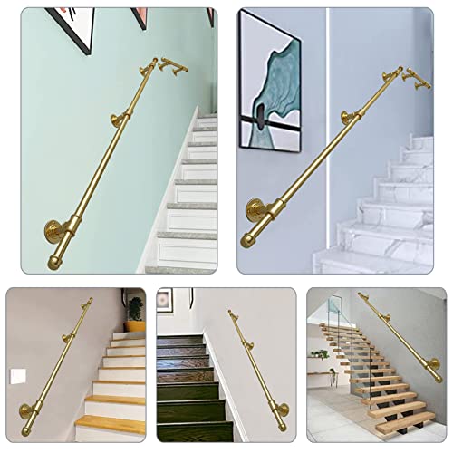 Kit support de rampe d'escalier en fer forgé doré 15 pi - 5