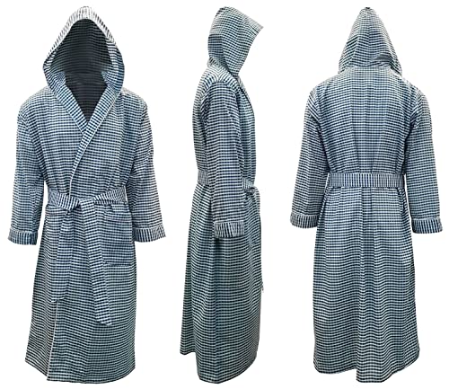 Andrew Scott Mens 2-Pack Hooded Long Robe/Light Weight Premium Cotton Blend Woven Full Length Lounge and Bathrobe3