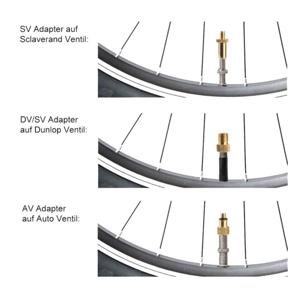 Swiixxer 10 Stück Inflator Pump Düsen Kit Presta Schrader Ventil Rohr Fahrrad Ventil Adapter Für Road & Fixie Fahrrad Reifen Pumpe