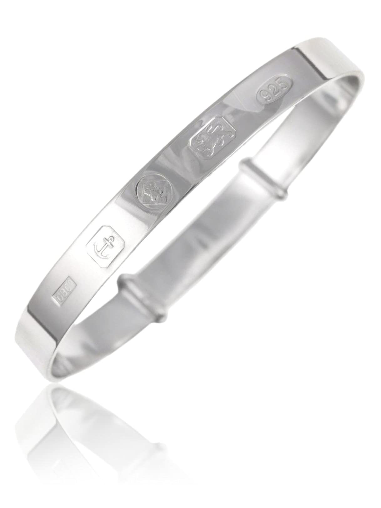 6 mm di larghezza caratteristica Hallmark espansioneespandibile Baby – Bracciale rigido in argento Sterling 925 – disponibile in 5 misure – Scatola regalo in omaggiosacchetto regalo, Argento,