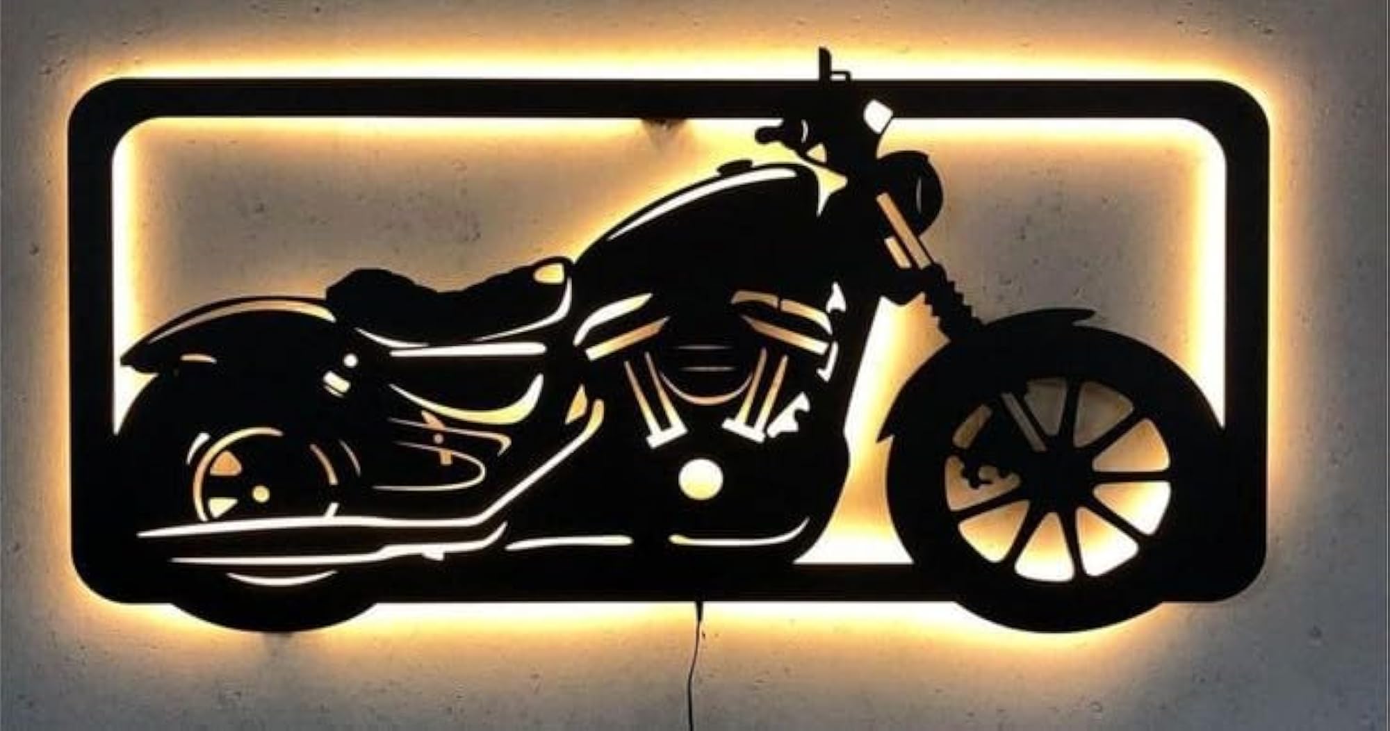 Mironix LED Motorcycle Metal Wall Art, Backlit Decor