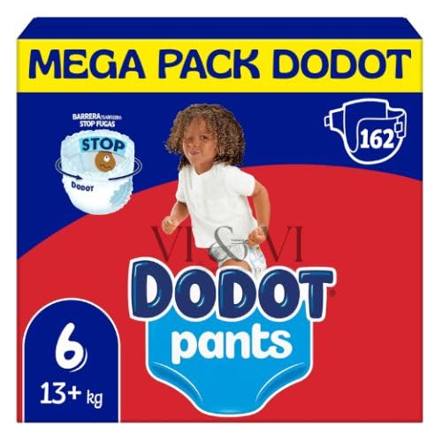 Dodot Pants Talla 6 (15+ kg), Mega Pack 162 Pañales Braguita para Bebé