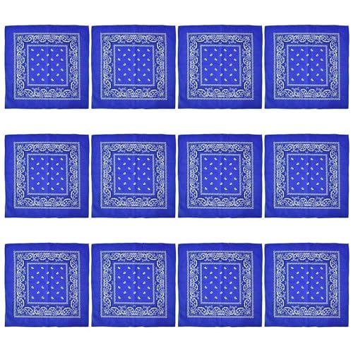MEIBAOGE 12 pañuelos cuadrados grandes con estampado de flores de anacardo para la cabeza para actividades al aire libre