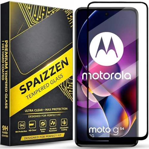 Image of Military-Grade Tempered Glass Screen Protector Compatible for Motorola Moto G54 5G / Moto G54 with Edge to Edge Coverage and Easy Self Installation kit