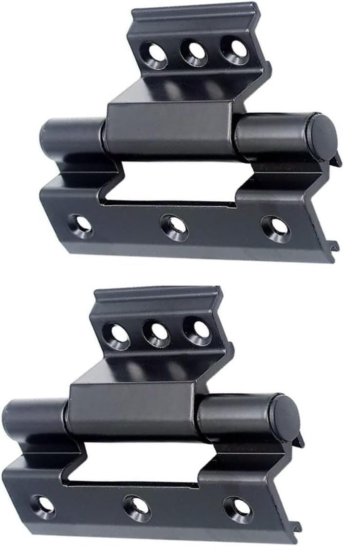 Yatuopng Black Heavy Folding Hinge, Aluminum Hinges, 2Pcs Screen Window, Non-Perforated, Casement(Black)