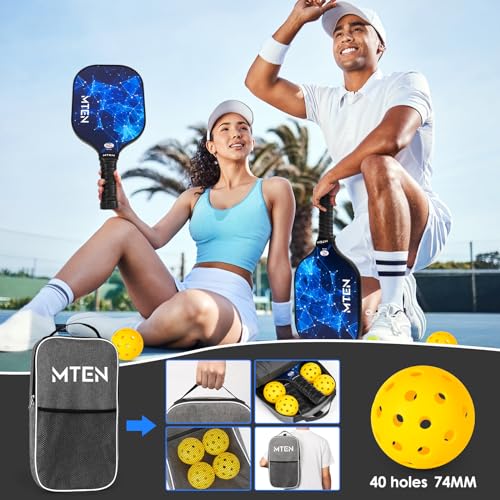 Image of MTEN Pickleball Paddles Set of 2 /4 /1, USAPA Approved Fiberglass Rackets
