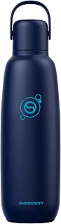 SodaStream fizz & go Edelstahlflasche 0,9L, Thermosflasche, Blueberry Blau