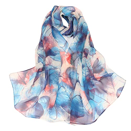 Ecroon Bufandas Fular De Mujer Flores Bufanda De Seda Diseño Retro Elegante Pañuelo cuello Estola