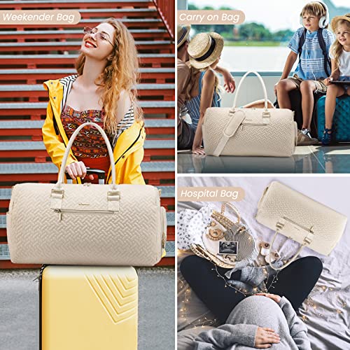 Lovevook Travel Duffle Bag, Weekender Bag For Women With Toiletry Bag, Carry On Overnight Bag With Shoe Compartment, Gym Duffel Bag With Wet Pocket, Mommy Hospital Bags For Labor And Delivery Beige #TOP5