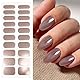 JMEOWIO Nagelfolie UV Härtend Kaffeefarbener Glitzer UV Gel Nail Strips Nagelsticker Nagelaufkleber Nail Art Dekoration Nageldesign Zubehör