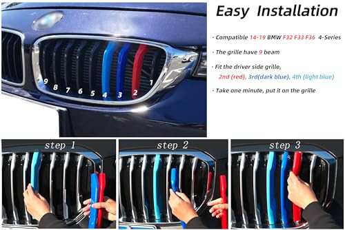 Image of Grille color stripes compatible with bmw accessories 4 Series 2014-2019 F32 F33 F36 9-Beam