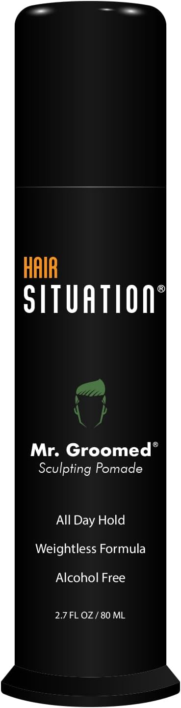Mr. Groomed Matte Pomade for Men โ Strong All-Day Hold, Matte Natural Finish Look โ Non-Greasy, Alcohol-Free Hair Styling Wax, All Hair Types, Infused with Pro-VB5 & Vitamins โ 2.7 oz