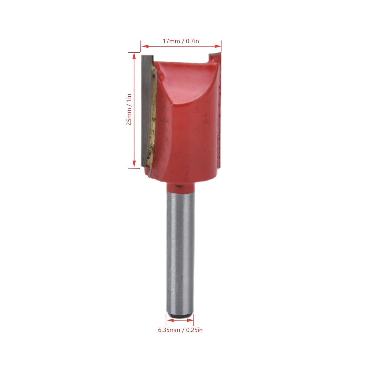 Router Bits 1/4" Shank, Straight Router Bit Alloy Steel 2 Flute Trimming Cutter Straight Router Cutter Bit Woodworking Tool for Trimming Slotting (17mm Dia)