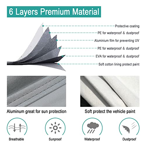 Image of GUNHYI 6 Layers SUV Car Cover Custom Fit BMW X5 (2007-2026) Waterproof All Weather, Heavy Duty Outdoor Snow Sun Rain Uv Protection (Ships from US Warehouse, Delivery 3-8 Days)