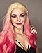 Produktbild Ombre Pink Lace Front Wig Long Wavy Synthetic Lace Wigs for Women Glueless 2 Tone Hair Replacement Wig 24inches