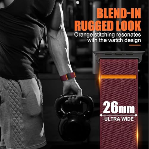 Image of GETSABLE Stretchy Elastic Sport Strap Compatible with Apple Watch Ultra 3 /2 /1 49mm 46mm 45mm 44mm, Magnetic Nylon Band for iwatch Series 11 /10 /9 /8 /7 /6 /5 /4 /3 /SE (Wine Red)