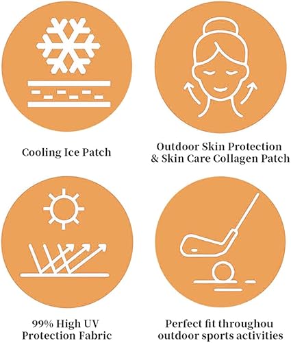 Miniatura 2 de AKARY 5 pares de parches de protección solar para la cara de golf, máscara facial con protección UV, transpirable y ligero para el verano, al aire