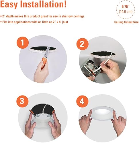 Miniatura 21 de HALO RL 4-Inch Indoor/Outdoor Canless LED Recessed Lighting Downlight with Selectable Color Temperatures - RL4069FSD2W1EWHDM