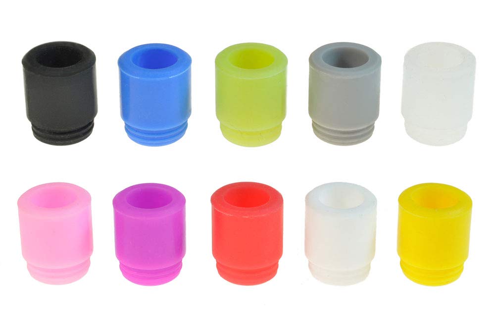 Armerah 810 Drip Tip eCig Mouthpiece Short/Wide Silicone 10 Pack Assorted Colours