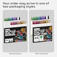 ARTISTRO 24 Metallic Dual-Tip Acrylic Paint Marker Pens for Drawing — image 9