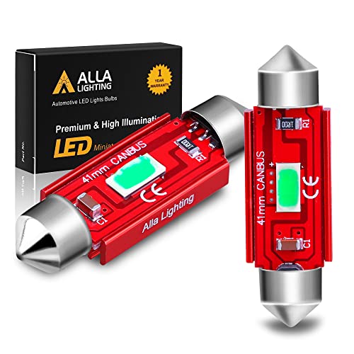 Alla Lighting 800lm Xtreme Super Bright Festoon 41mm 42mm 211-2 214-2 578 LED Bulbs Replacement for Cars Trucks License Plate, Interior Map Dome Trunk Courtesy Lights, 8000K Ice Blue