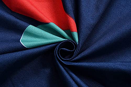 Image of Glace Cotton Double Bedsheet 90x90 Inches with 2 Pillow Covers - Dark Blue Heart Printed Sheet for Bed - Soft Flat Bed Cover Set for Kids Girls Room Hostel Dorm - Blue Heart