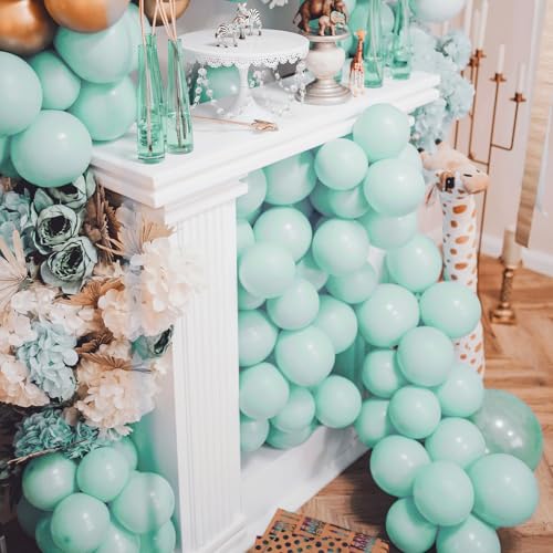 Image of PartyWoo Teal Balloons 140pcs Different Sizes Pack of 18 12 10 5 Inch Turquoise Balloon Arch Kit for Baby Shower Gender Reveal Wedding Engagement Birthday Pool Tea Party Decorations Blue-Q03