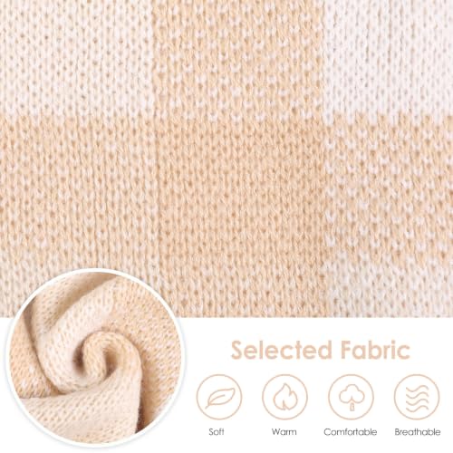 Image of Dog Sweater Dress Plaid Knitwear for Small Dogs Girl Christmas Clothes
