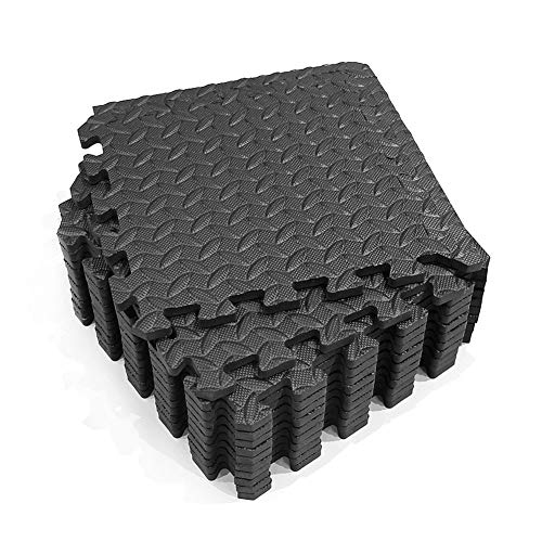 CALIDAKA 12pcs Exercise Mat with EVA Foam Interlocking Tiles,Home Gym Foam Floor Mats, Foam Flooring Mats Protective Home Gym Anti Slip Cushion