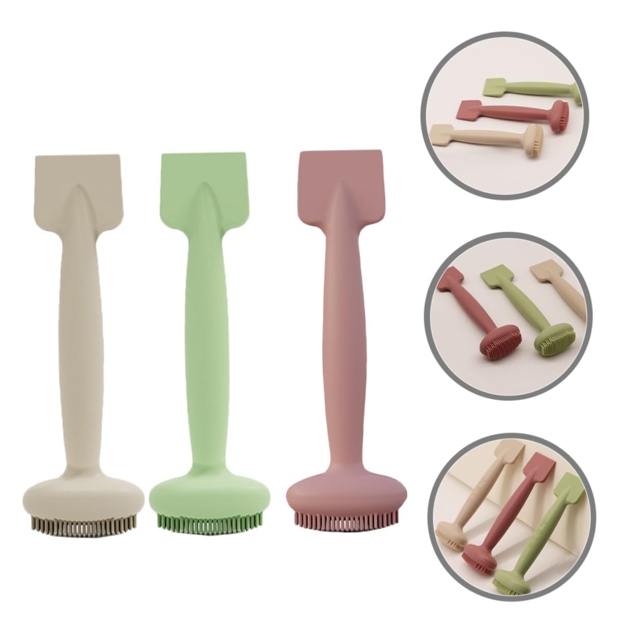 PartyKindom Face Mask Applicator Brush 3pcs Silicone Facial Mask Brush Set Skin Scrubber Tool Portable Beauty Tool for Women Soft Durable