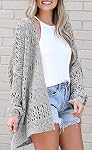 YACUN Womens Crochet Cardigan Open Front Knitwear Sweater Summer Kimonos