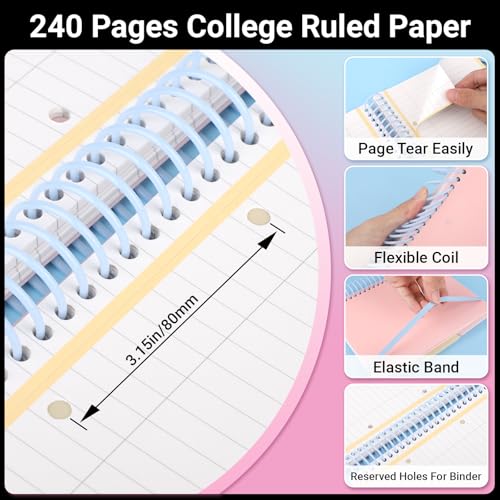 Carnet de notes à spirale 3 sujets A5 240 pages couverture polypro