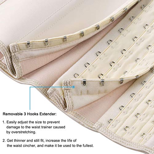 Image of ECOWALSON Waist Trainer for Women - 9 /25 Steel Bones & Additional Extender Cincher Corset for Hourglass body Shaper