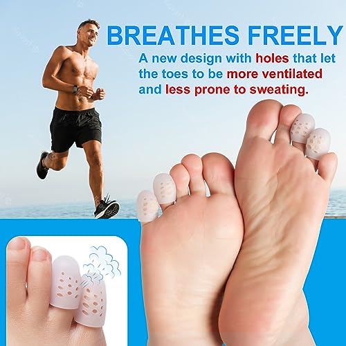 Image of Pinky Toe Protector, (20pcs) Breathable Toe Cap, Gel Toe Sleeve,Toe Covers Great for Blisters, Corns, Hammer Toes, Toenails Loss (Aloe Vera Extract Infused Silicone Materials)
