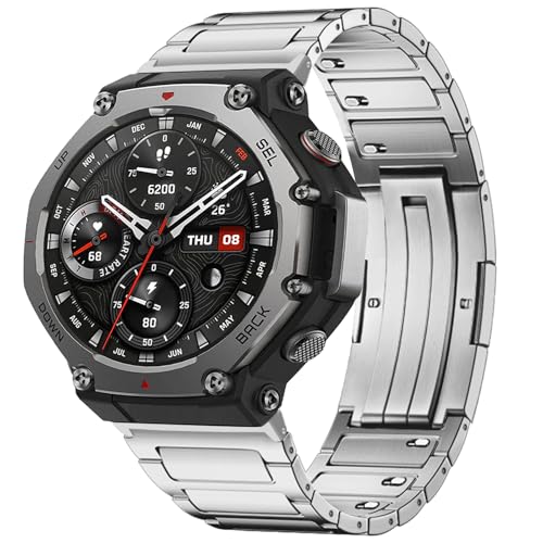 [PONATTENO] �y�ʃ`�^���������E�H�b�`�o���h For Amazfit T-rex 3�p�o���h �������E�H�b�`�o���h �����x���g �܂肽���݃o�b�N�� �T�C�Y�����\ �H��t�� �u���b�N (�V���o�[)