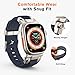 amBand Bands Compatible with Apple Watch Ultra 3/2/1 49mm, M1 Sport Series Rugged Durable Strap with Metal Connector to Match Ultra's Titanium Case for iWatch 49 mm Men Titanium/Navy Blue