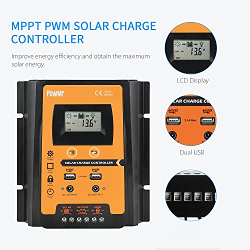 yeacher 30A PWM Solar Charge Controller para 12V/24V Sistema de Painel Solar IP32 PV Controlador de