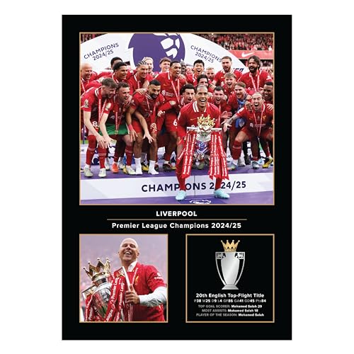 Icons Wall Art Liverpool Premier League Winners 2025 Champions Memorabilia 2024-2025 Season Salah Van Dijk Slot Jota A4 Printed Photo Picture Display Gift For LFC Fans Digitally Reproduced Unframed