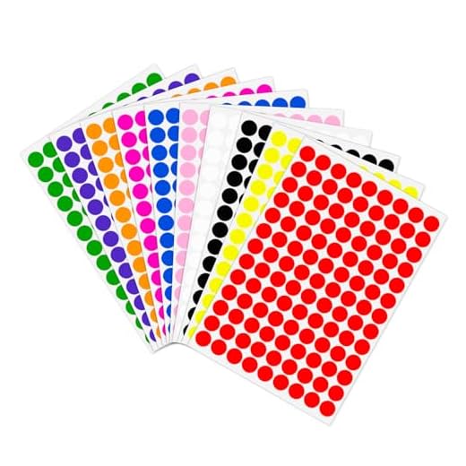 Ouzoustate 2340 PCS Colored Dot Stickers 1/2" Color Round Circle Stickers Colored Coding Labels (Multicolored)